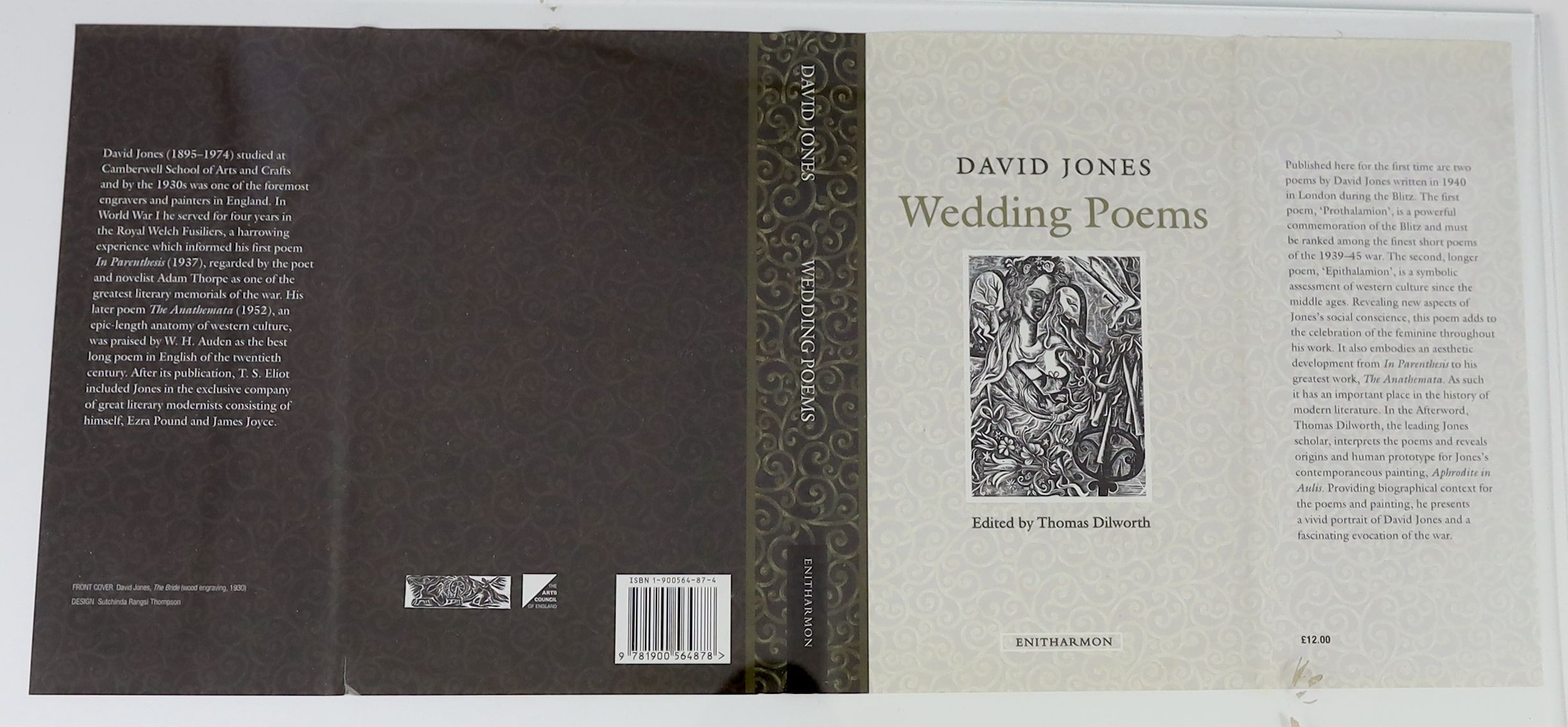 Jones, David - Wedding Poems. 1st ed. complete with numerous text illustrations. Publishers cloth with gilt letters direct on spine and original decorative d/j. 8vo. Enitharmon Press, London, 2002; Jones, David [and] Hyn